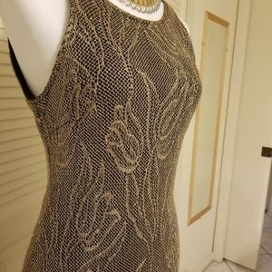 Vintage leaf lace applique gown by Joseph Ribkoff